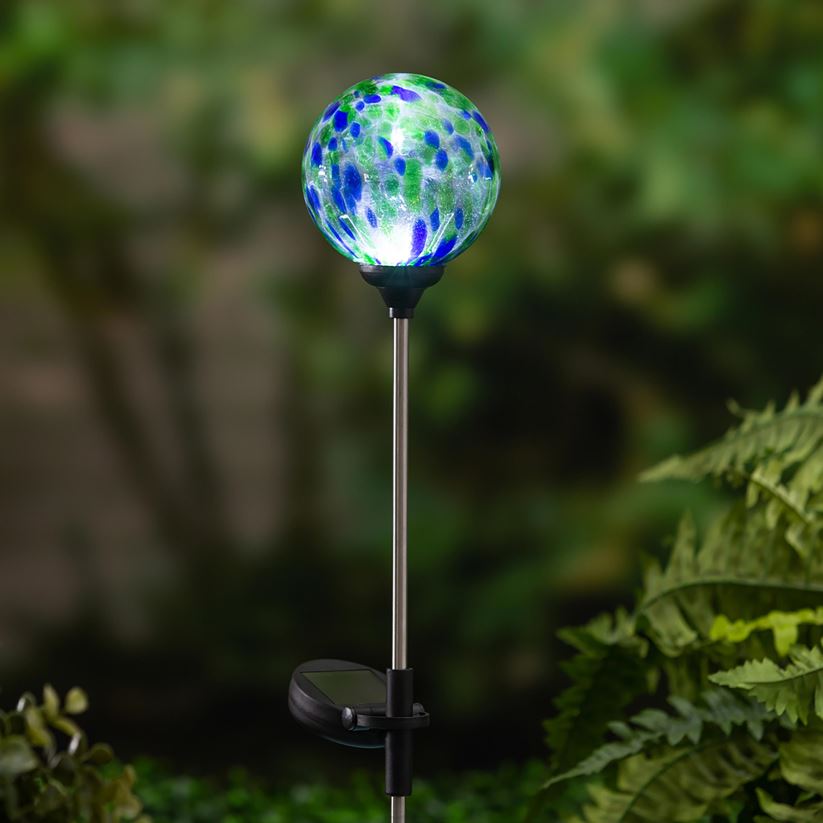 Plow & Hearth cour et jardin Pieu de jardin solaire à confettis multicolores - confettis turquoise 0BNZ439