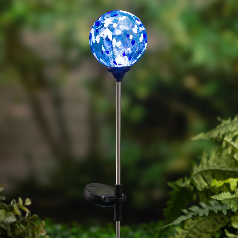 Plow & Hearth cour et jardin Pieu de jardin solaire à confettis multicolores - confettis turquoise 0BNZ439