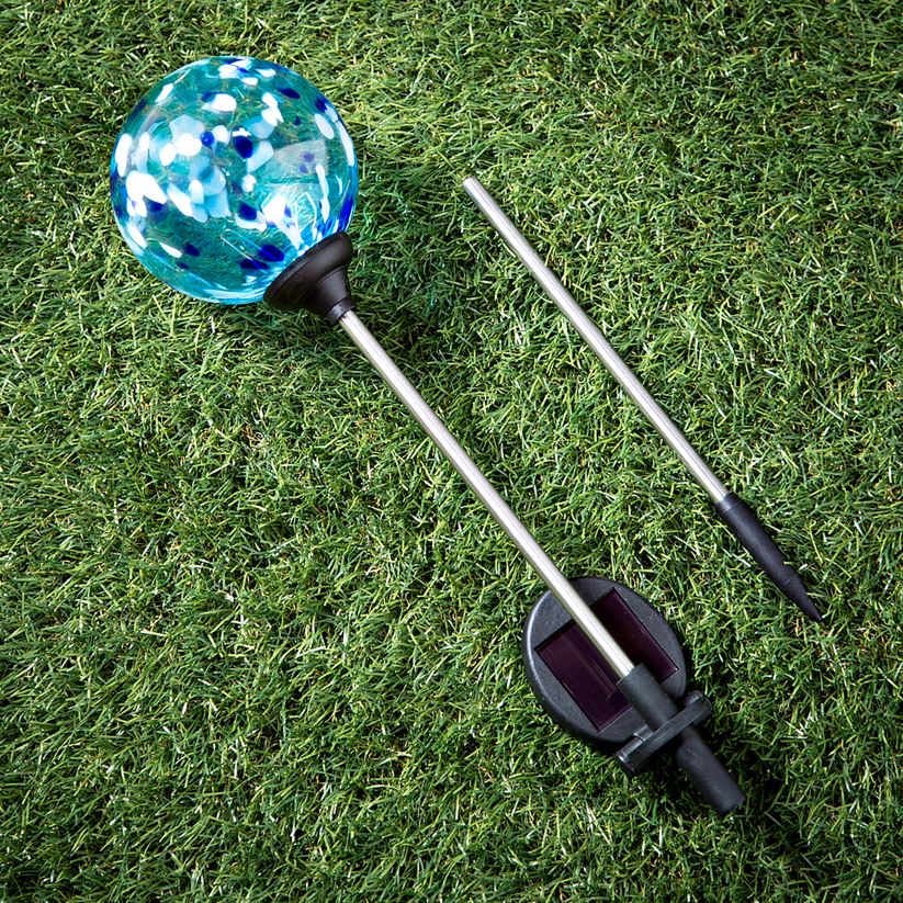 Plow & Hearth cour et jardin Pieu de jardin solaire à confettis multicolores - confettis turquoise 0BNZ439