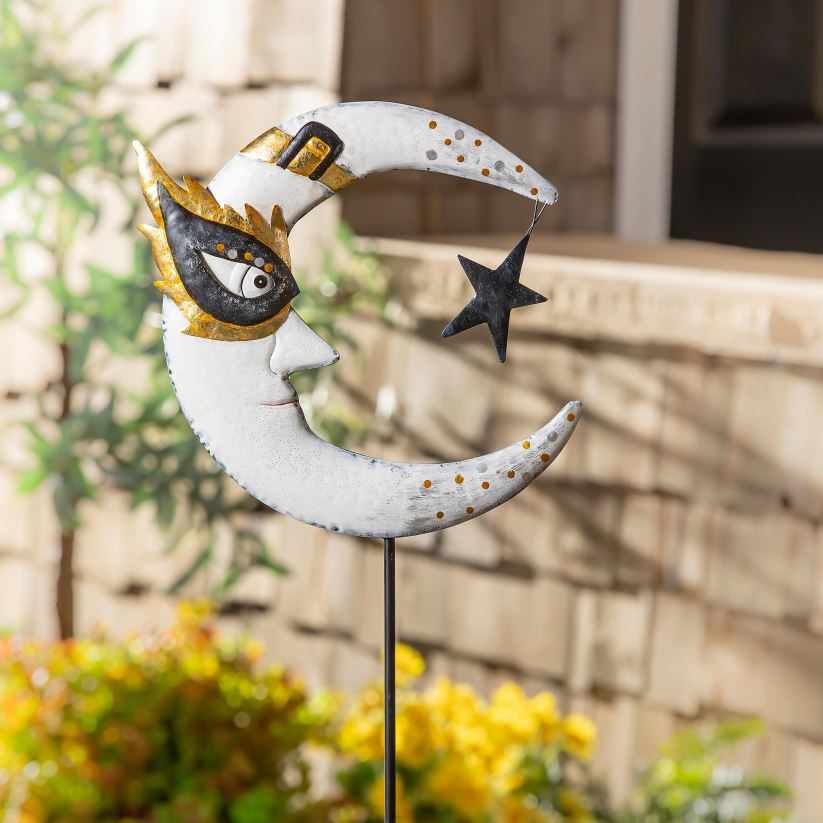 Plow & Hearth cour et jardin pieu de jardin d'Halloween de lune magique 0BNZ316