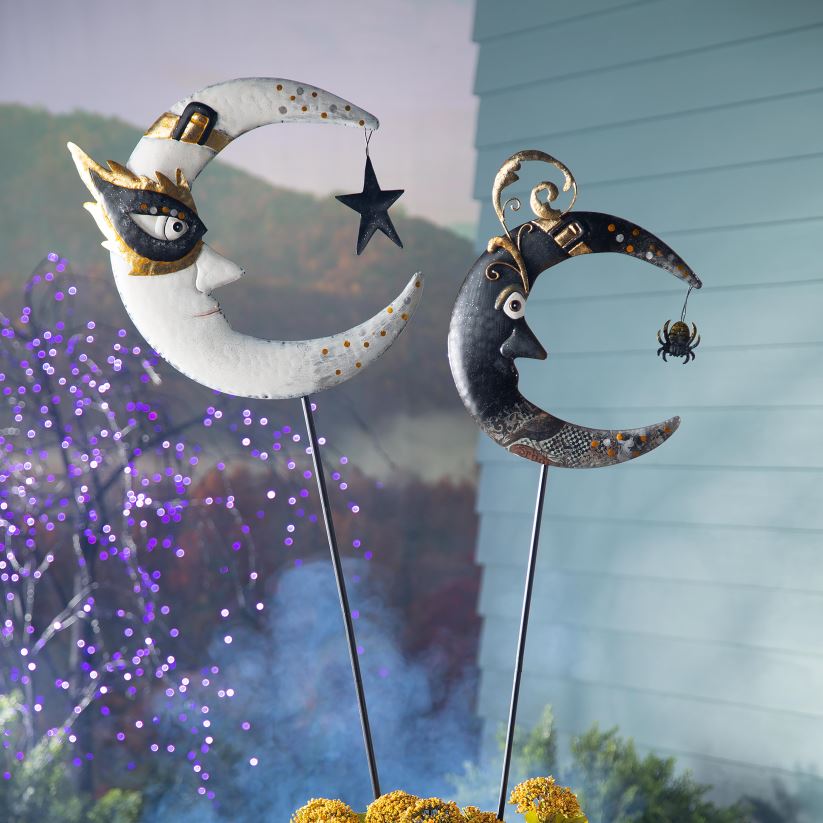 Plow & Hearth cour et jardin pieu de jardin d'Halloween de lune magique 0BNZ316