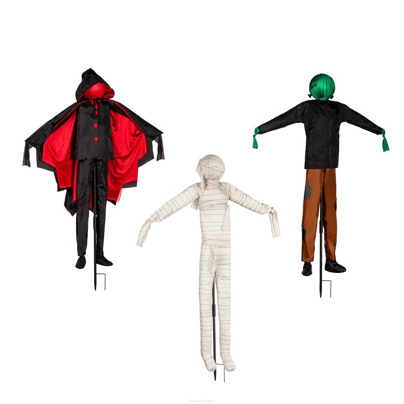 Plow & Hearth cour et jardin piquets de monstre éclairés, ensemble de 3 0BNZ287