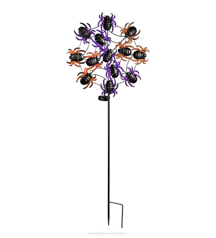 Plow & Hearth cour et jardin toile d'araignée, piquet de jardin avec effet de lumière solaire 0BNZ447