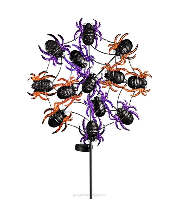 Plow & Hearth cour et jardin toile d'araignée, piquet de jardin avec effet de lumière solaire 0BNZ447