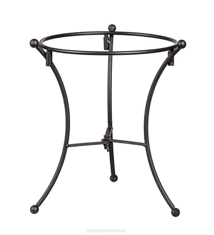 Plow & Hearth cour et jardin Boule d'observation tourbillonnante en verre d'art avec support - bleu royal 0BNZ313