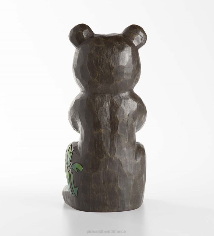 Plow & Hearth cour et jardin Statue éclairée d'ours noir et de shorty au miel, intérieur/extérieur 0BNZ297