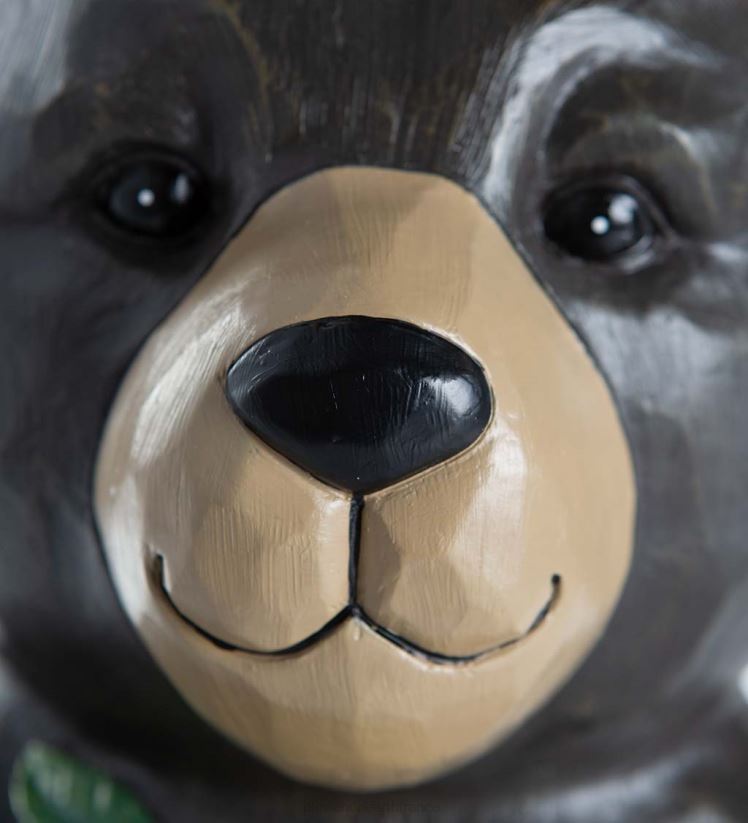 Plow & Hearth cour et jardin Statue éclairée d'ours noir et de shorty au miel, intérieur/extérieur 0BNZ297