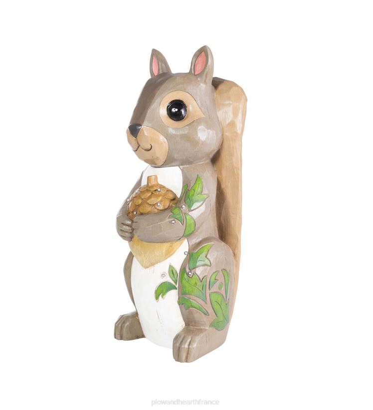 Plow & Hearth cour et jardin Statue courte d'écureuil éclairée intérieure/extérieure 0BNZ123