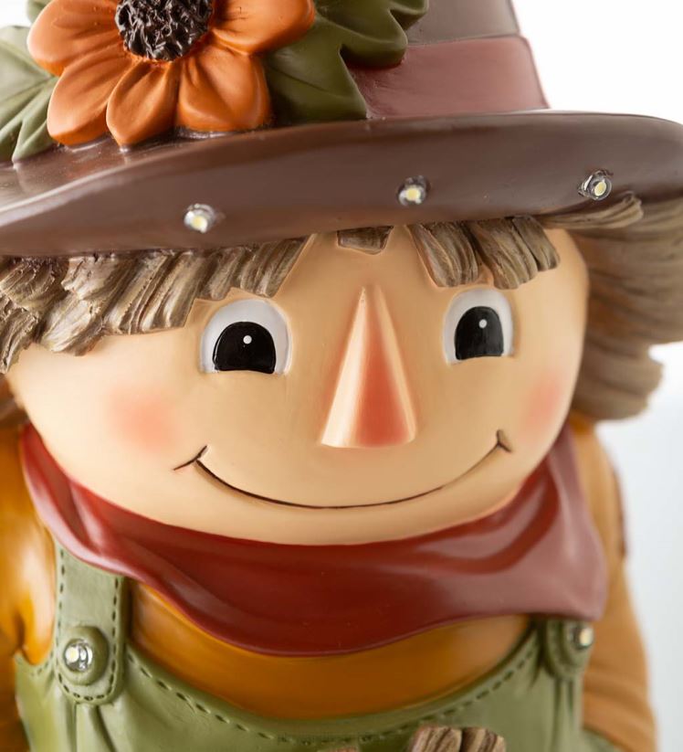 Plow & Hearth cour et jardin Statue courte d'épouvantail éclairée intérieure/extérieure 0BNZ201