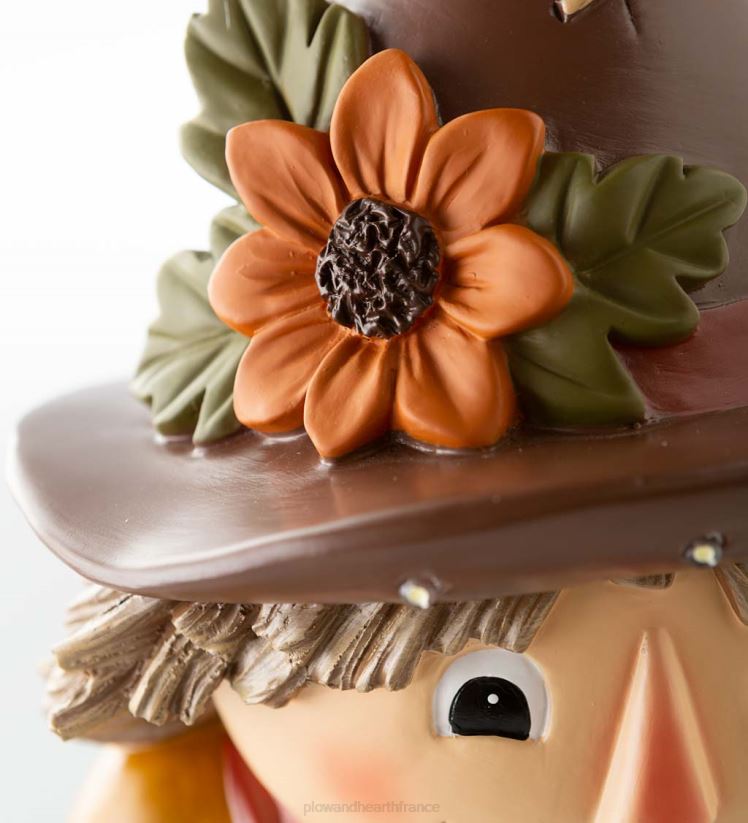 Plow & Hearth cour et jardin Statue courte d'épouvantail éclairée intérieure/extérieure 0BNZ201