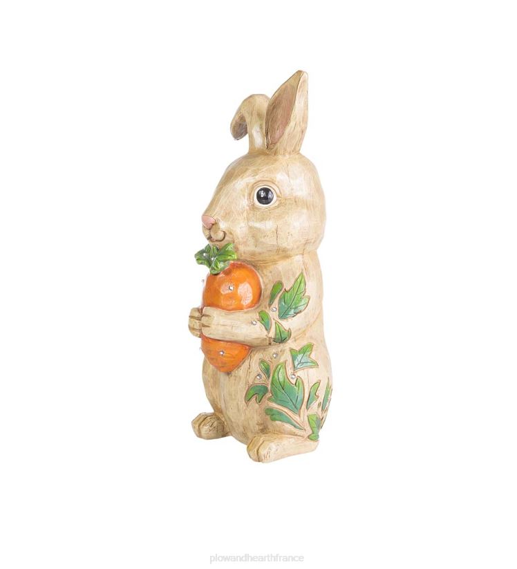 Plow & Hearth cour et jardin Statue courte de lapin éclairée intérieure/extérieure 0BNZ111