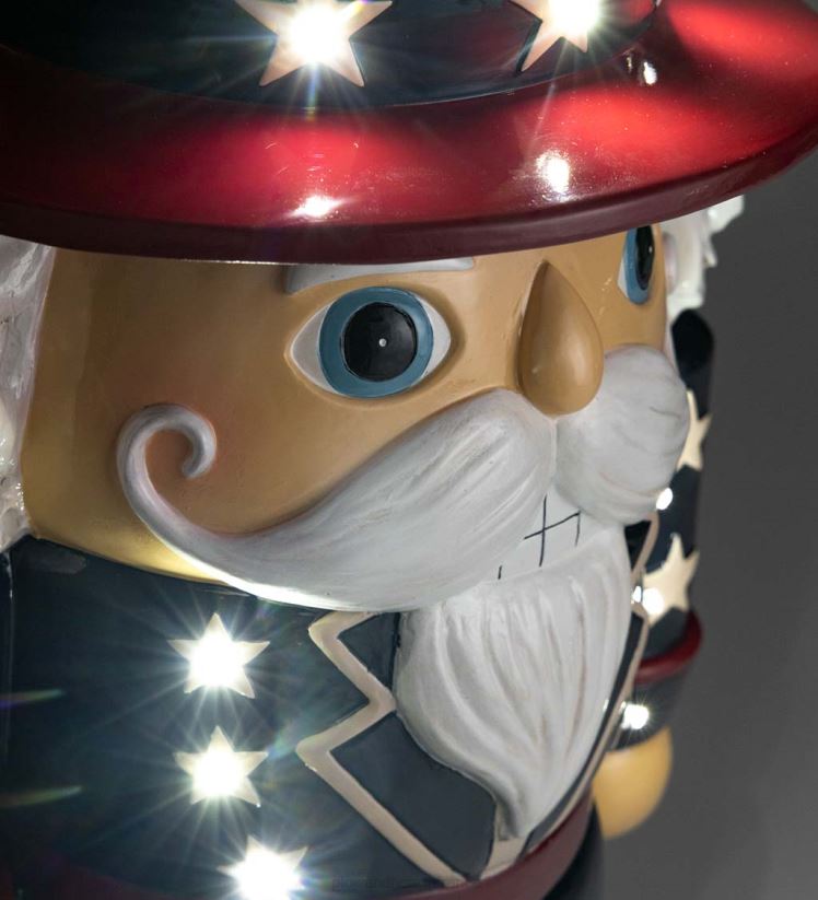 Plow & Hearth cour et jardin Statue de Shorty de l'Oncle Sam éclairée intérieure/extérieure 0BNZ264