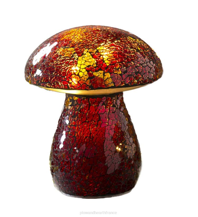 Plow & Hearth cour et jardin ornement de pelouse de champignon de mosaïque de verre - ambre 0BNZ420