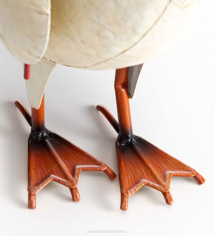 Plow & Hearth cour et jardin statue d'oie patriotique en métal avec drapeau américain et chapeau haut de forme 0BNZ155