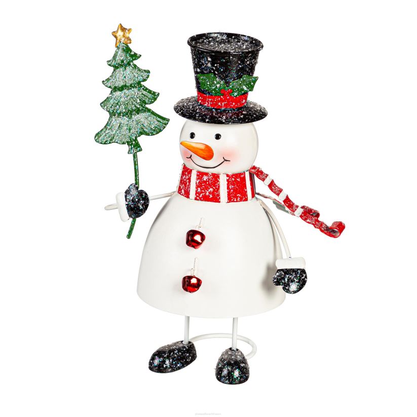 Plow & Hearth cour et jardin statue de bonhomme de neige en métal 0BNZ154