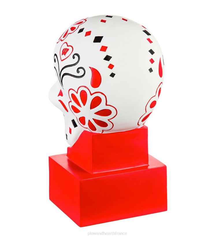 Plow & Hearth cour et jardin statue de crâne en sucre de l'université du Wisconsin-Madison 0BNZ388