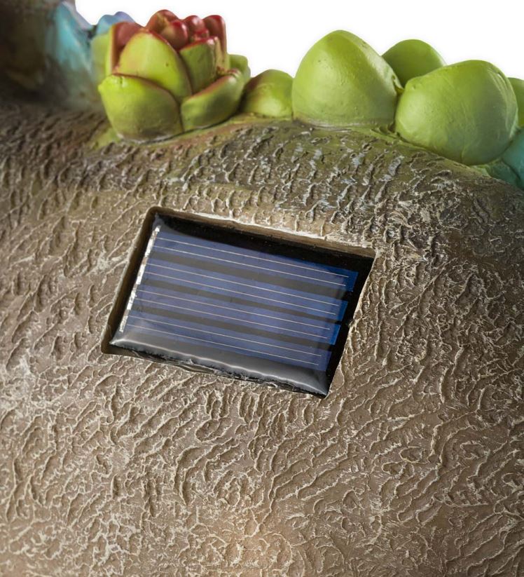 Plow & Hearth cour et jardin statue de jardin d'animaux en résine succulente éclairée à l'énergie solaire - hérisson 0BNZ221