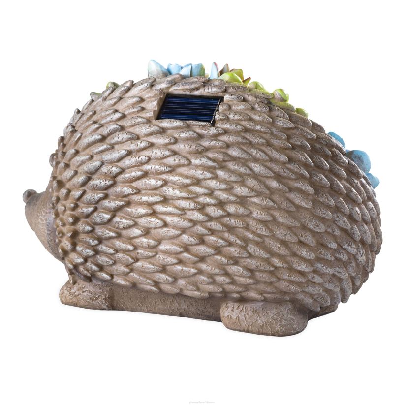 Plow & Hearth cour et jardin statue de jardin d'animaux en résine succulente éclairée à l'énergie solaire - hérisson 0BNZ221