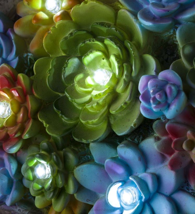 Plow & Hearth cour et jardin statue de jardin d'animaux en résine succulente éclairée à l'énergie solaire - hérisson 0BNZ221