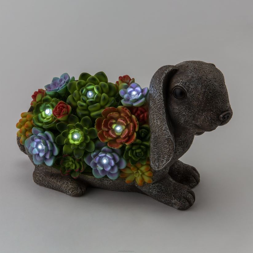 Plow & Hearth cour et jardin statue de jardin d'animaux en résine succulente éclairée à l'énergie solaire - hérisson 0BNZ221