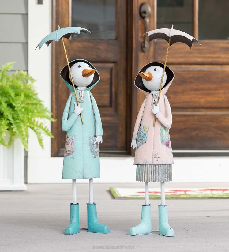 Plow & Hearth cour et jardin statue de jardin en forme de canard en métal - bleu 0BNZ166