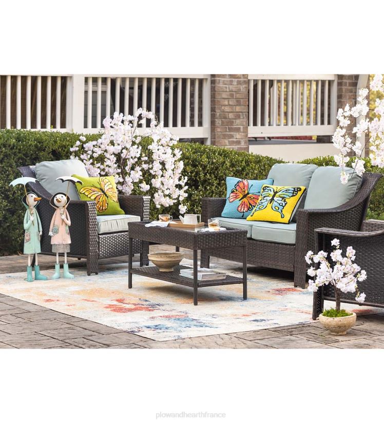 Plow & Hearth cour et jardin statue de jardin en forme de canard en métal - bleu 0BNZ166