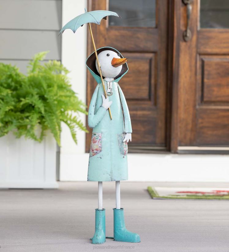 Plow & Hearth cour et jardin statue de jardin en forme de canard en métal - bleu 0BNZ166