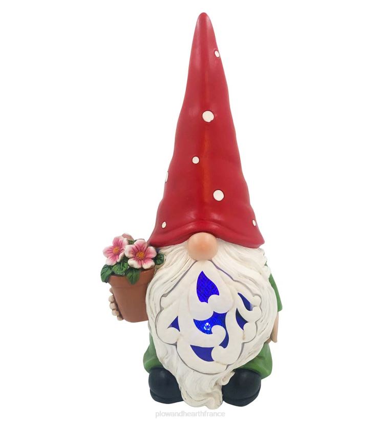 Plow & Hearth cour et jardin statue de jardin solaire anti-insectes - gnome 0BNZ227