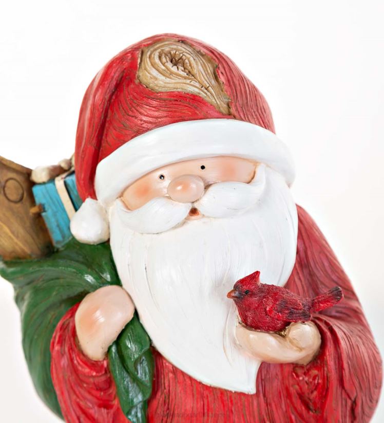 Plow & Hearth cour et jardin statue de mangeoire à oiseaux du Père Noël toutes saisons 0BNZ106