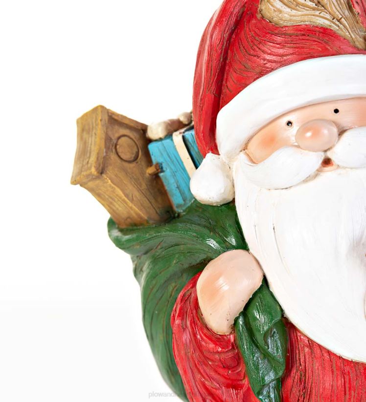 Plow & Hearth cour et jardin statue de mangeoire à oiseaux du Père Noël toutes saisons 0BNZ106
