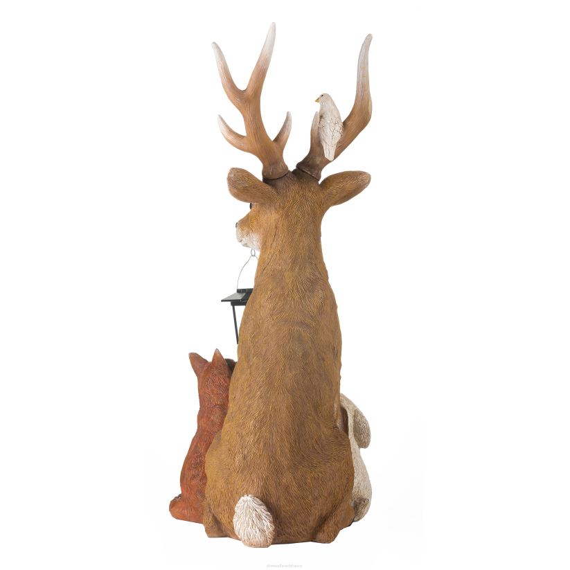Plow & Hearth cour et jardin statue solaire cerf et amis 0BNZ77