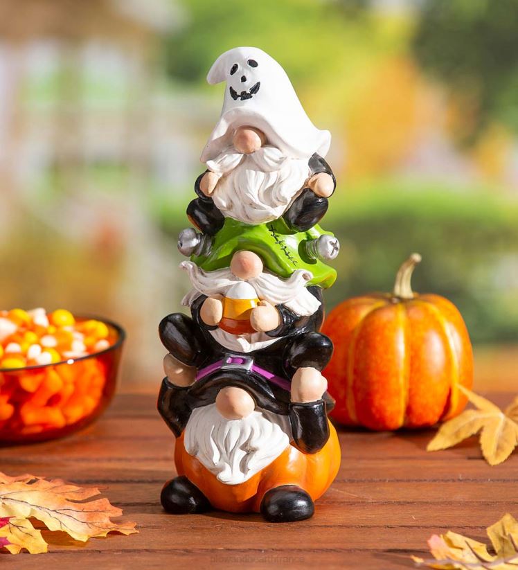 Plow & Hearth cour et jardin trio de gnomes d'Halloween empilés 0BNZ425
