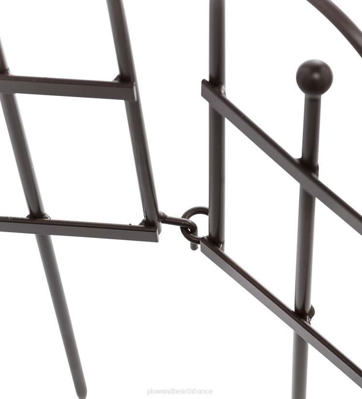 Plow & Hearth cour et jardin clôture en fer bordure en fer forgé avec piquets de terre et finition bronze à canon 0BNZ666