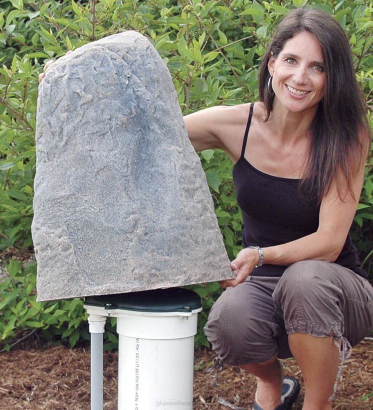 Plow & Hearth cour et jardin Couvercle de tuyau de puits simulé fabriqué aux États-Unis - marron 0BNZ731