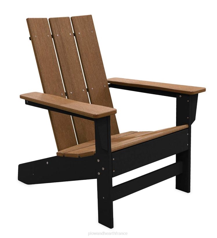 Plow & Hearth cour et jardin Chaise Adirondack pour sièges d'extérieur May River - gris côtier/blanc 0BNZ681