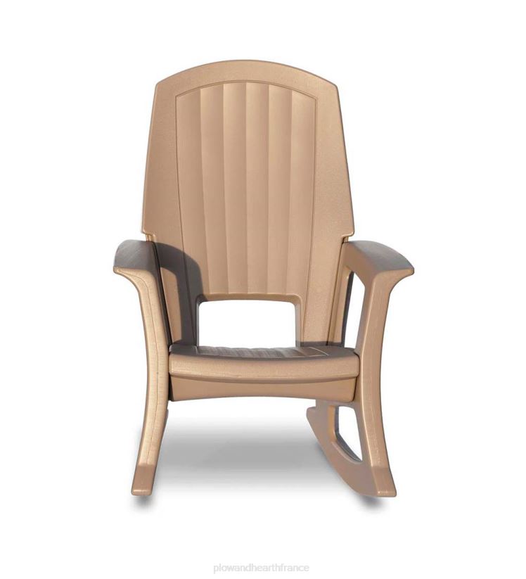 Plow & Hearth cour et jardin chaise berçante rockaway écologique toutes saisons - brun taupe 0BNZ678