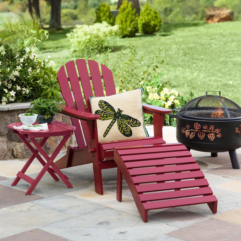 Plow & Hearth cour et jardin mobilier d'extérieur adirondack en bois d'eucalyptus 0BNZ675