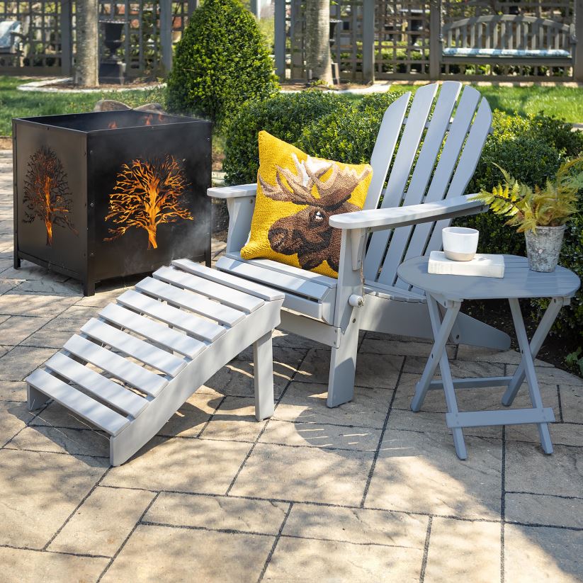 Plow & Hearth cour et jardin mobilier d'extérieur adirondack en bois d'eucalyptus 0BNZ675