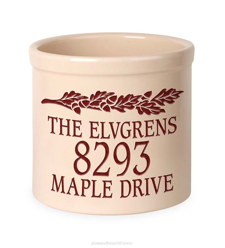 Plow & Hearth cour et jardin Pot d'adresse personnalisé en forme de gland avec nom et numéro de maison - rouge 0BNZ710