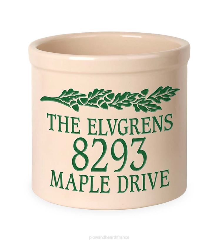 Plow & Hearth cour et jardin Pot d'adresse personnalisé en forme de gland avec nom et numéro de maison - rouge 0BNZ710