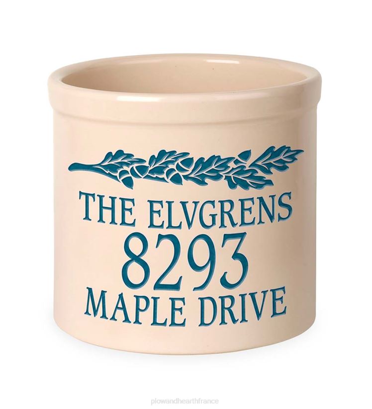 Plow & Hearth cour et jardin Pot d'adresse personnalisé en forme de gland avec nom et numéro de maison - rouge 0BNZ710