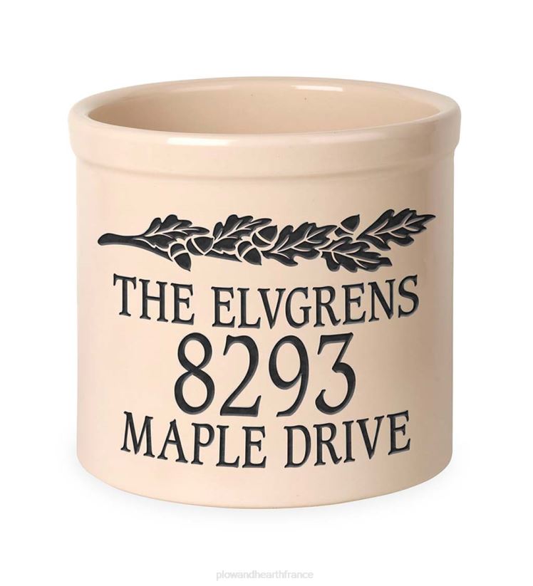 Plow & Hearth cour et jardin Pot d'adresse personnalisé en forme de gland avec nom et numéro de maison - rouge 0BNZ710