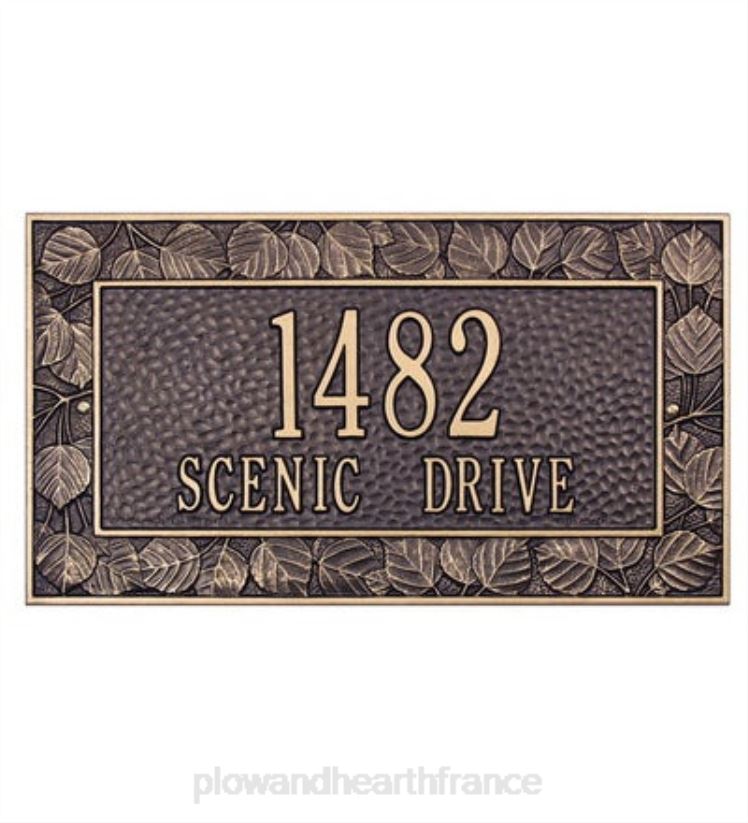 Plow & Hearth cour et jardin plaque d'adresse tremble personnalisée de fabrication américaine en fonte d'aluminium - noire 0BNZ728