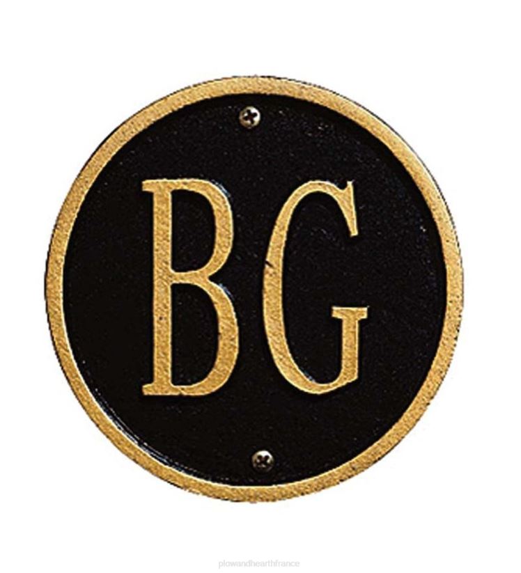 Plow & Hearth cour et jardin plaque de bienvenue monogramme en fonte d'aluminium avec monogramme - noir 0BNZ715