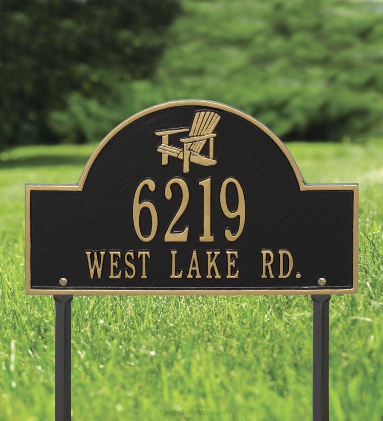 Plow & Hearth cour et jardin plaque de pelouse des Adirondacks - noir 0BNZ713