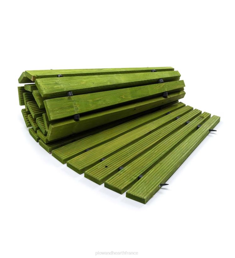 Plow & Hearth cour et jardin Allée en bois dur courbé vert déployable de 4'l 0BNZ693