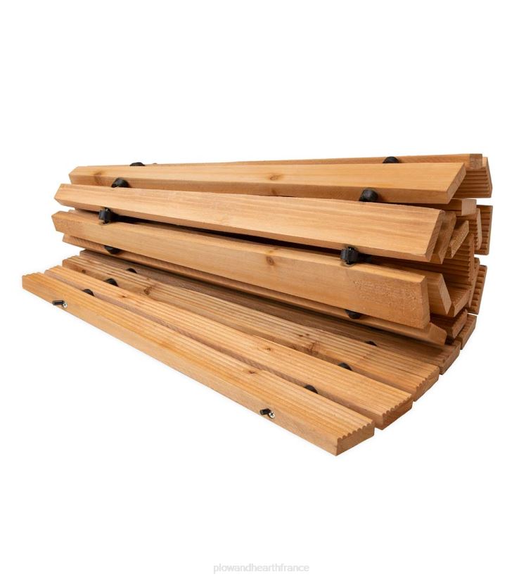 Plow & Hearth cour et jardin Allée en bois dur incurvée de 4 pi 0BNZ687