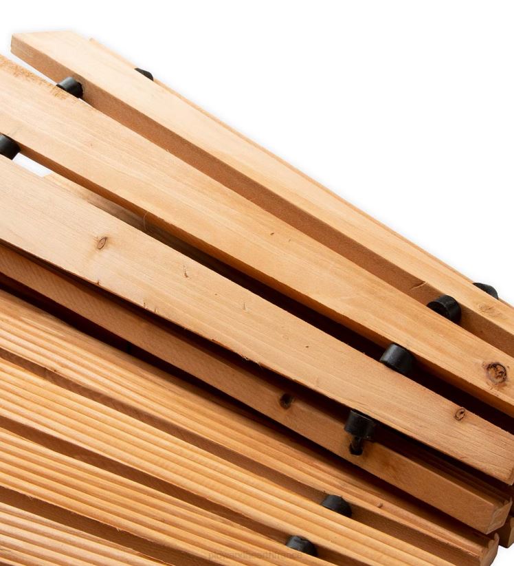 Plow & Hearth cour et jardin Allée en bois dur incurvée de 4 pi 0BNZ687