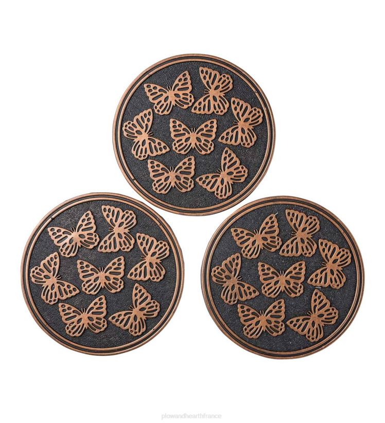 Plow & Hearth cour et jardin Tremplins en caoutchouc recyclé, lot de 3 - abeilles dorées 0BNZ690