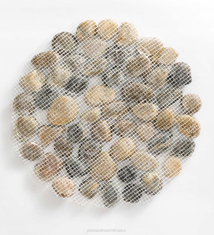 Plow & Hearth cour et jardin Tremplins en roche de rivière naturelle avec support en PVC flexible, ensemble de 3 0BNZ688